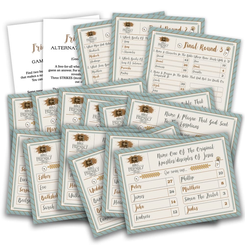 Amazon Bible Trivia Game Friendly Feud Quiz For Family Church Group And Community Party Questions And Supplies S02 Toys U0026 Games