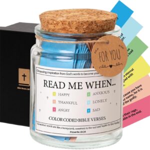 Amazon Bible Verse Jar Read Me When Bible Verses Jar Glass Scripture Prayer Jar Coloring Bible Verse Prayer Request Scripture Cards Inspirational Bible Quotes Scrip Container For Emotions And Feelings A