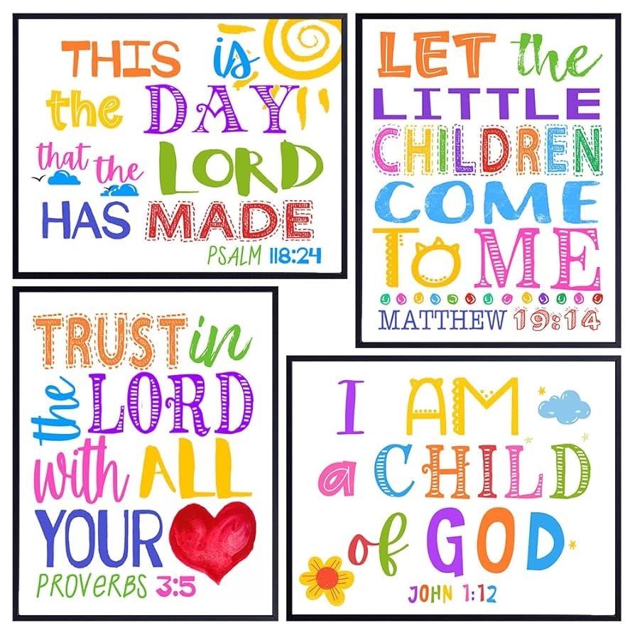 Amazon Bible Verse Kids Room Decor Baby Nursery Decor Christian Wall Art Toddler Boys Room Decoration Little Girls Bedroom Picture Religious Scripture Wall Poster 8x10 Spiritual