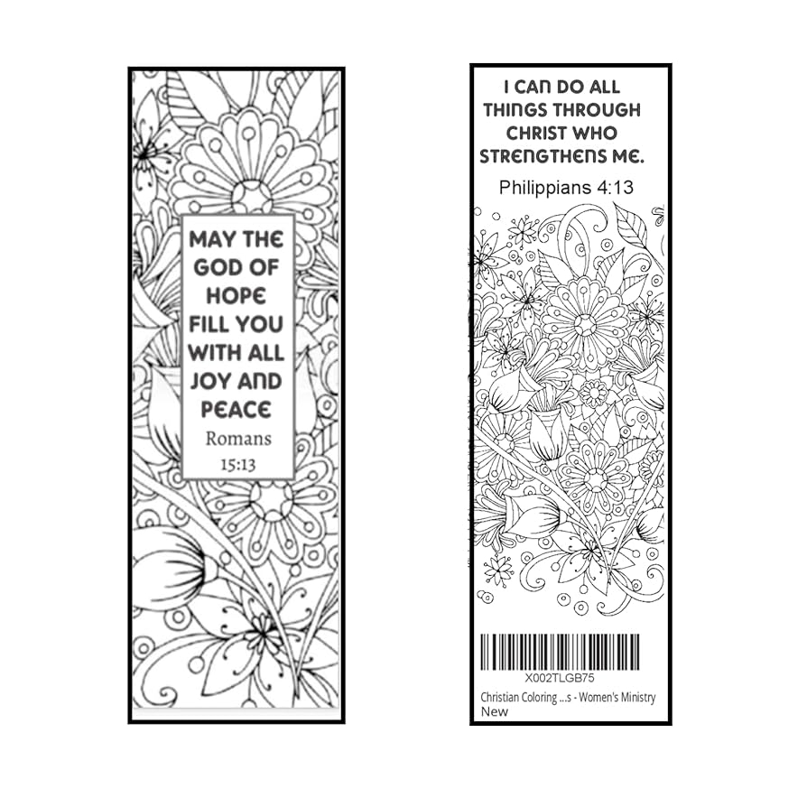 Amazon Christian Coloring Bookmarks Bible Verse Color Your Own Book Marks Anti Stress Art Therapy Adult Coloring 100 Bulk Pack All The Same Design Great
