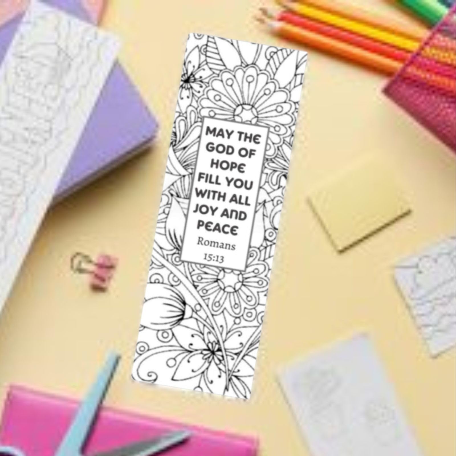 Amazon Christian Coloring Bookmarks Bible Verse Color Your Own Book Marks Anti Stress Art Therapy Adult Coloring 100 Bulk Pack All The Same Design Great