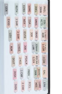 Amazon DiverseBee Laminated Bible Tabs Large Print Easy To Apply Bible Tabs Old And New Testament Bible Study Journaling Supplies Bible Accessories Bible Index Tabs 72 Bible Book Tabs Petal Medium