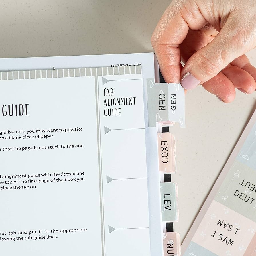Amazon DiverseBee Laminated Bible Tabs Large Print Easy To Apply Bible Tabs Old And New Testament Bible Study Journaling Supplies Bible Accessories Bible Index Tabs 72 Bible Book Tabs Petal Medium 