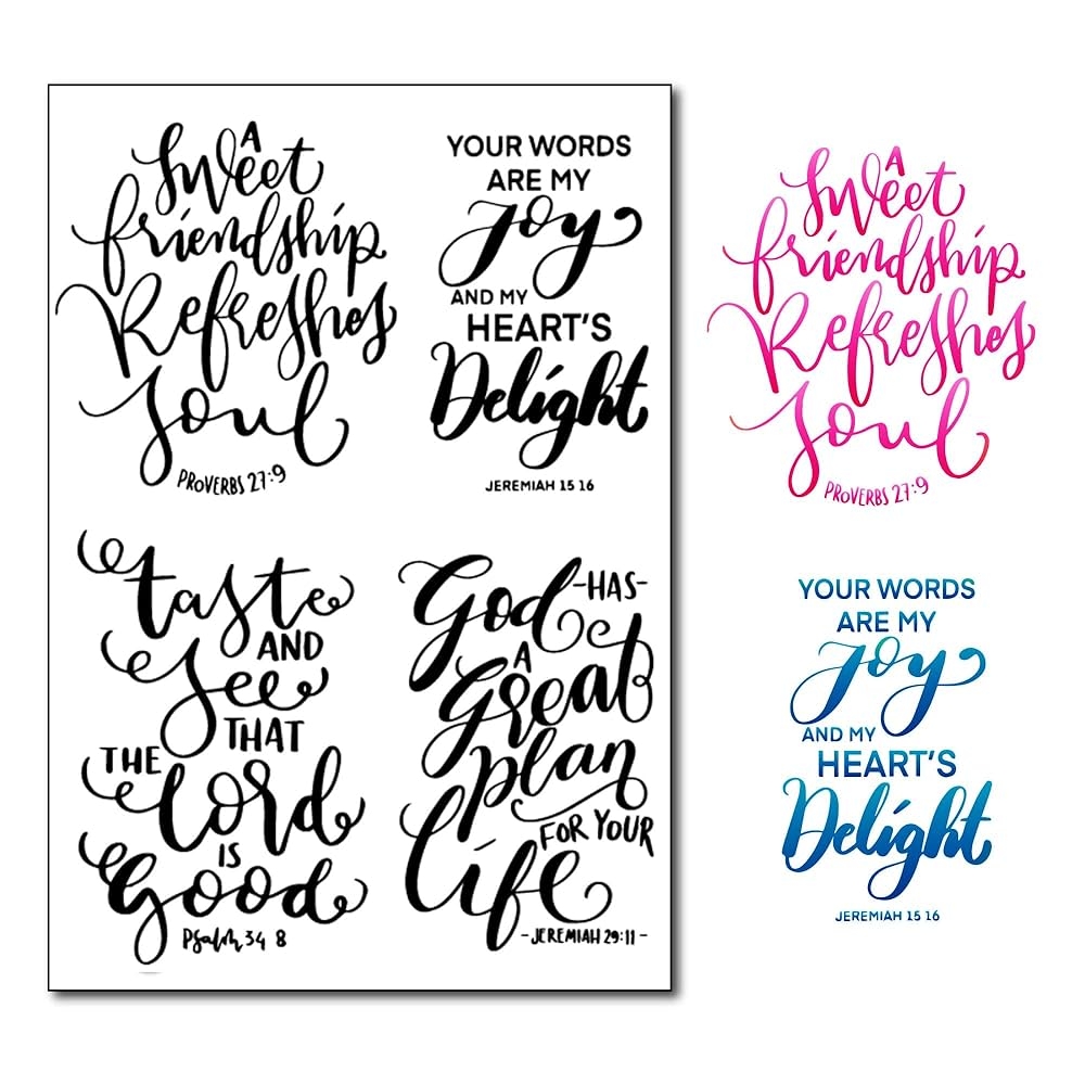 Amazon DIYology Christian Inspirational Bible Verses Clear Stamps For Card Making Or Journaling Bible Quotes Silicone Stamps For Scrapbooking Albums Photo Gift Tags Paper Crafting Decor Arts Crafts Sewing