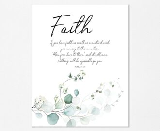 Amazon Faith Wall Art Botanical Bible Verse Print Scripture Gift Idea Christian Home Decor UNFRAMED 8x10 Crafty Cow Design Home Kitchen
