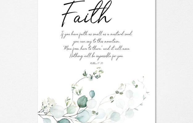 Amazon Faith Wall Art Botanical Bible Verse Print Scripture Gift Idea Christian Home Decor UNFRAMED 8x10 Crafty Cow Design Home Kitchen