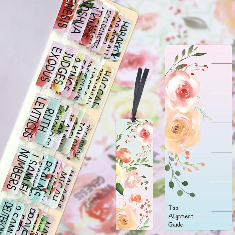 Amazon Fancy Land Floral Bible Tabs 90 Decorative Bible Tabs Laminated Colorful Bible Book Indexing Tabs Old And New Testament Laminated Matte Film Pretty Gift For Women Girls Office Products