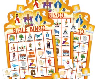 Amazon FLYAB Bible Bingo Game For Kids 26 Players Christian Bible Bingo Cards Religous Games Activities For Vacation School Sunday Church Family Open Day Holiday Party Supplies