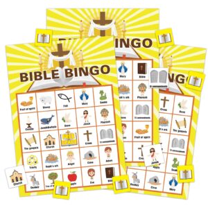 Amazon FLYAB Bible Bingo Game For Kids Adults 26 Players Christian Bible Bingo Cards Religious Bible Activities Games For Vacation Bible School Sunday Church Family Open Day Holiday Party Supplies