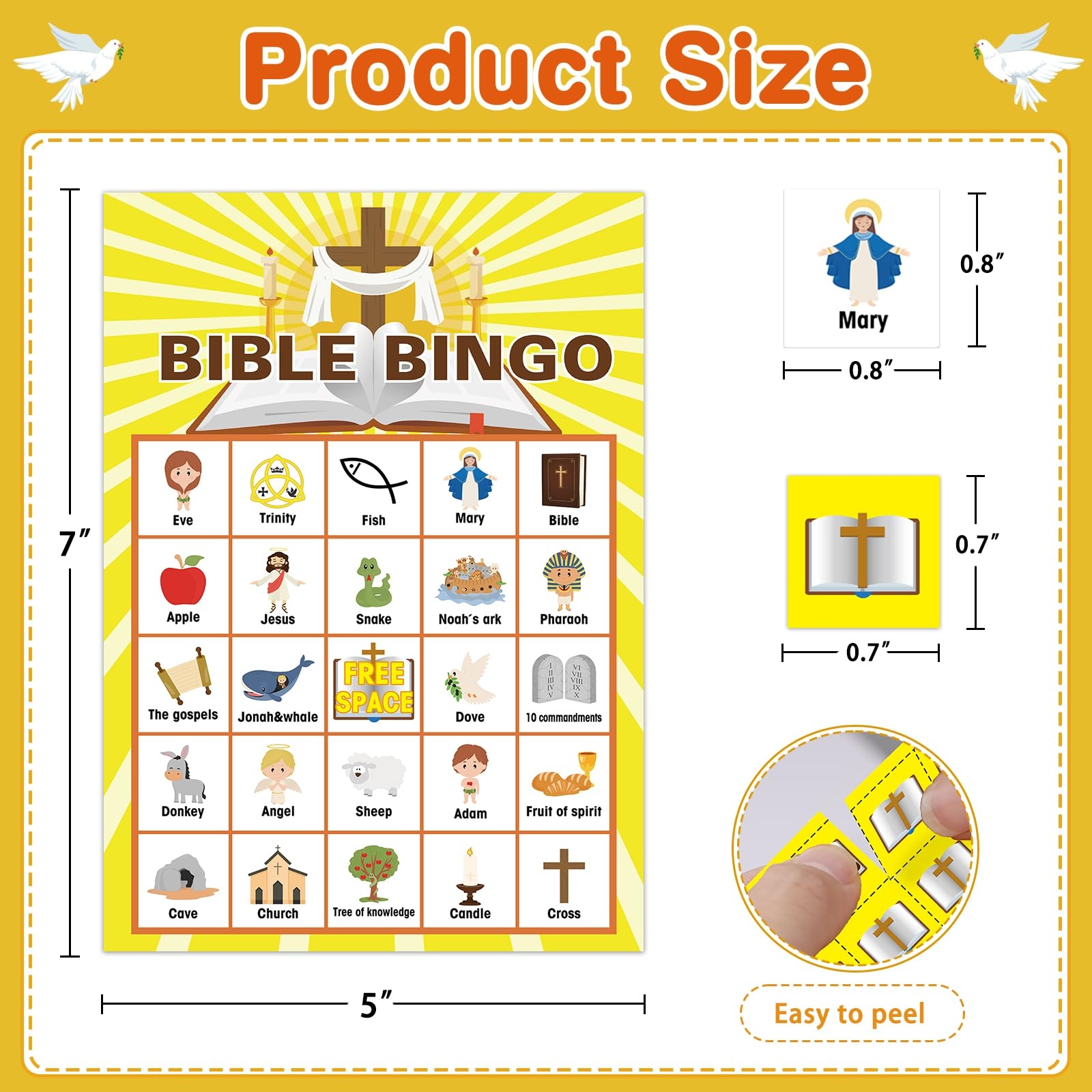 Amazon FLYAB Bible Bingo Game For Kids Adults 26 Players Christian Bible Bingo Cards Religious Bible Activities Games For Vacation Bible School Sunday Church Family Open Day Holiday Party Supplies