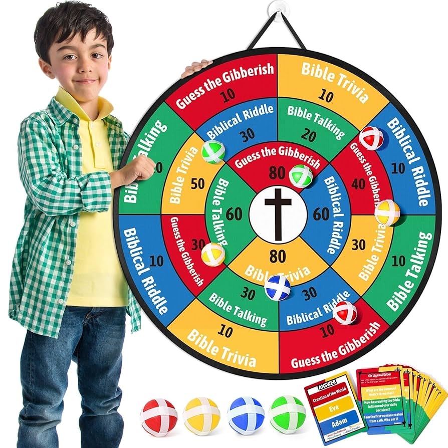 Amazon Garybank Faith Darts Bible Trivia Games For Kids Adult Family 66 Flash Cards W 260 Questions Christian Bible Study Supplies For Youth Group Teens Disciples Church Kids Birthday Gifts Toys