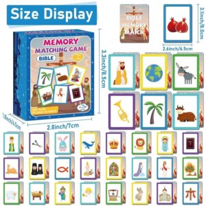 Amazon Gisgfim 50 Pairs Memory Matching Game Bible Concentration Memory Card Games For Kids Educational A Fun Fast Christian Bible VBS 2025 Easter Biblical Theme Matching Games Toys Games