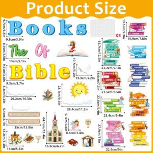 Amazon Gisgfim Books Of The Bible Bulletin Board Decorations Set Back To School Classroom Religious Paper Cutouts Colorful Christian Jesus Bulletin Board Decor For Sunday School Nursery VBS Chalkboard Wall Office