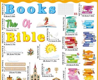 Amazon Gisgfim Books Of The Bible Bulletin Board Decorations Set Back To School Classroom Religious Paper Cutouts Colorful Christian Jesus Bulletin Board Decor For Sunday School Nursery VBS Chalkboard Wall Office
