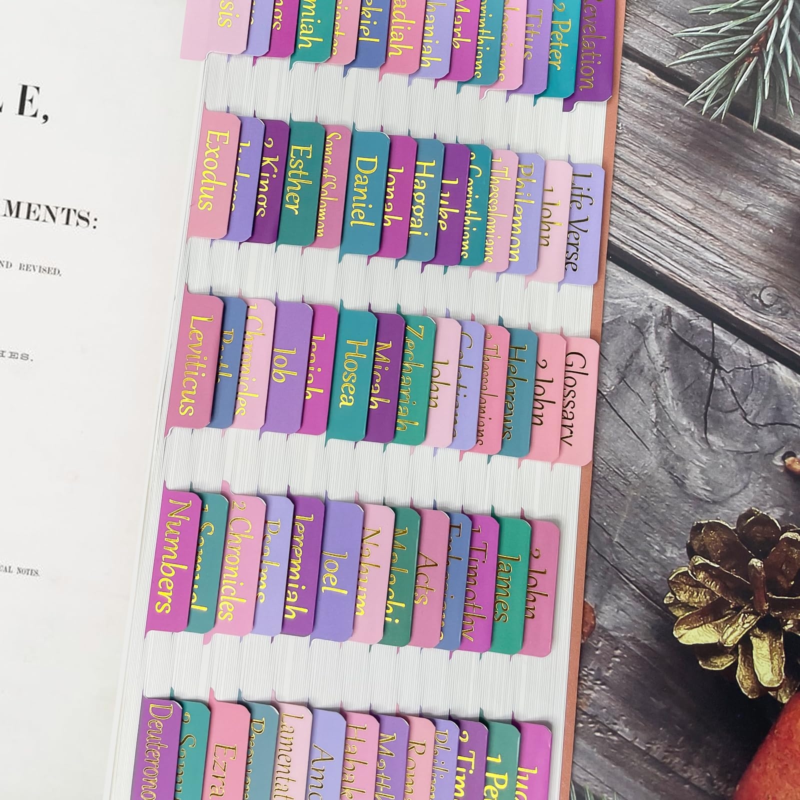 Amazon Gold Foil Purple Bible Tabs 100 PCS Large Print Laminated Bible Tabs For Adults Kids Easy To Read Simple Installation Bible Journaling Tabs Office Products