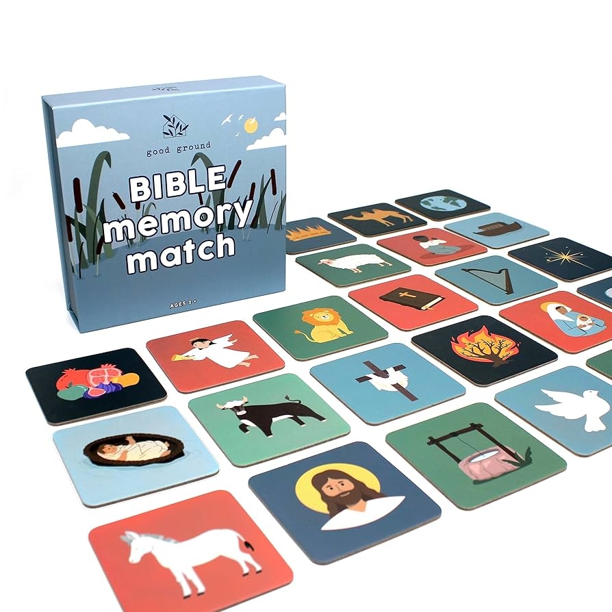 Amazon Good Ground Toddler Matching Memory Match Game Fun U0026 Fast Gifts For Boys U0026 Girls Ages 3 To 7 Christain Preschool Homeschool Biblical Bible Themed Card Game Toys U0026 Games
