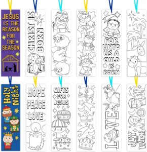 Amazon Haooryx Nativity DIY Coloring Bookmarks 75pcs Nativity Color Your Own Bookmarks Kids DIY Coloring Blank Bookmarks Birthday Party Game Prize Art Craft Goodie Bag Fillers Classroom Reading Rewards Office