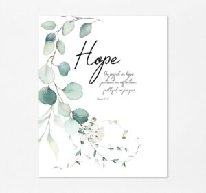 Amazon Hope Wall Art Romans 12 Bible Verse Print Scripture Gift Idea Christian Home Decor UNFRAMED 8x10 Crafty Cow Design Home Kitchen