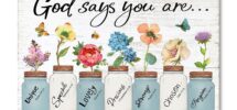 Amazon Inspirational Floral Canvas Wall Art God Says You Are Positive Quotes Wall Decor Flowers In Mason Jar Picture Motivational Bible Verse Poster For Women Bedroom Home Decoration 10 X 15 Posters