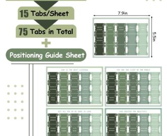 Amazon JarThenaAMCS 75Pcs Laminated Bible Tabs Greenery Index Tabs Green Leaves Large Print Neutral Tabs For Study Bible Easy Navigation To Read And Apply Bible Journal Tabs Office Products