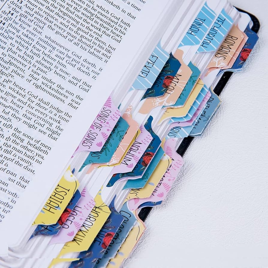 Amazon Laminated Bible Tabs For Study Bible Prefdo Large Print Floral Design 66 Bible Index Tabs Old And New Testament 34 Blank Tabs Bible Journaling Supplies Christian Gift For Women Office Products