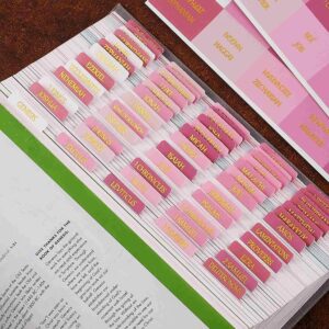Amazon Laminated Bible Tabs Reposition Large Print Stickers Easy To Read And Apply Bible Tabs For Women And Man Gold Foil Pink Office Products