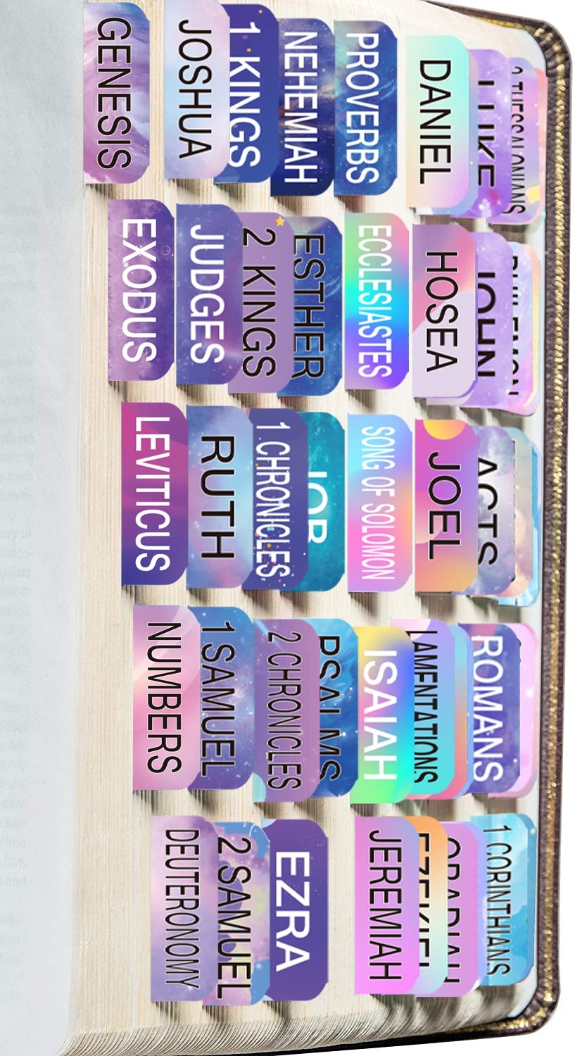 Amazon Laminated Colorful Bible Tabs For Unisex Personalized Bible Journaling Tabs With Matte 80 Bible Index Tabs In Total 66 Tabs For Old And New Testament 14 Blank Tabs Large Print 