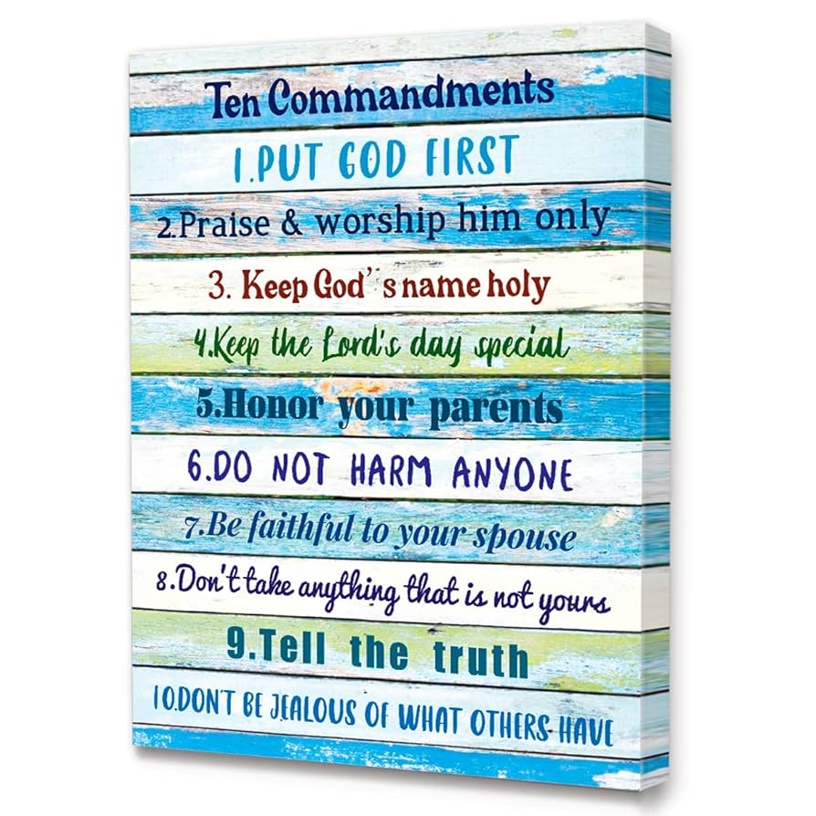 Amazon LISTNGBO 10 Commandments Wall Art For Kids Ten Commandments Wall Decor For Children Bible Verses Scripture Christian Religious Wall Art For Child s Room Nursery Classroom Bedroom Wall Decor 12 X 15 Posters Prints