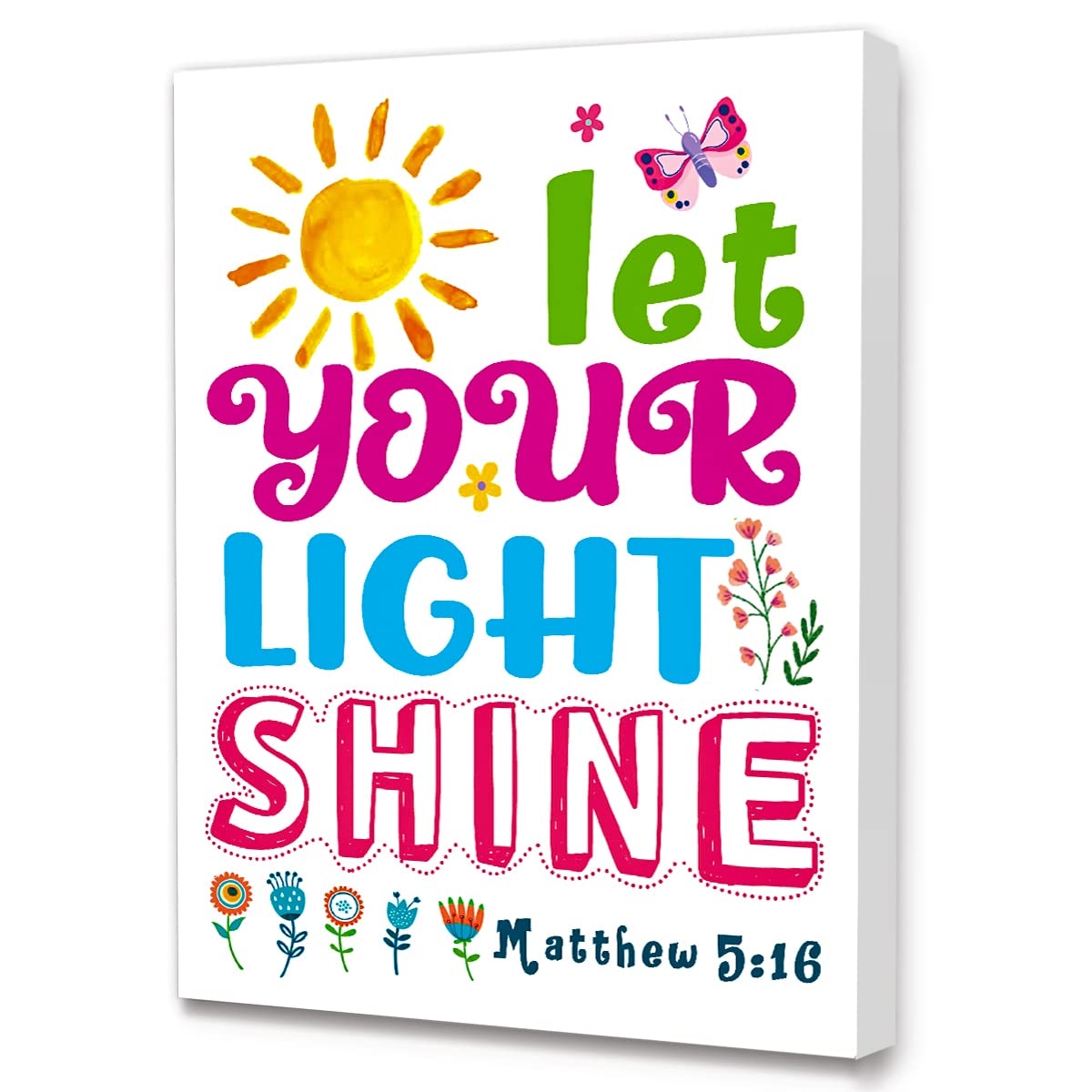 Amazon LISTNGBO Bible Verses Canvas Wall Art For Kids Let Your Light Shine Colorful Rainbow Christian Religious Canvas Print Wall Art For Nursery Classroom Bedroom Wall Decor 12 X 15 Posters Prints