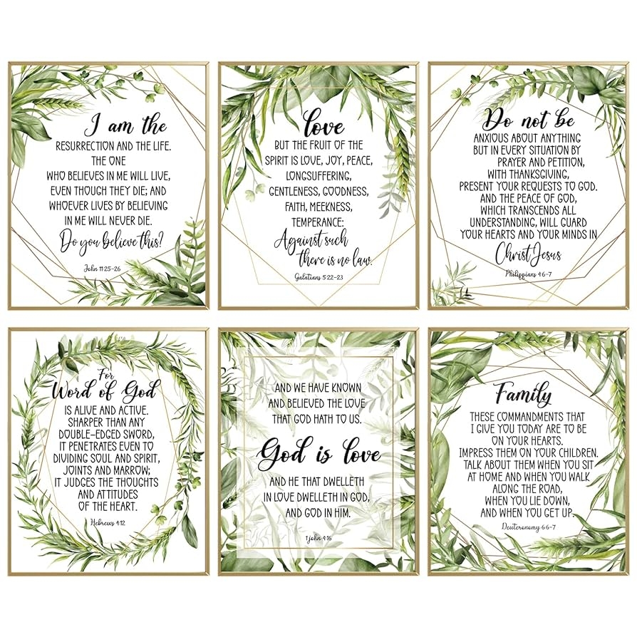 Amazon MTL HOE Scripture Wall Art Christian Wall Art Poster Eucalyptus Bible Verse Wall Art Print Set Of 6 8x10 Motivational Positive Quotes Gift For Girls Women Christian Wall Decor For Girls 