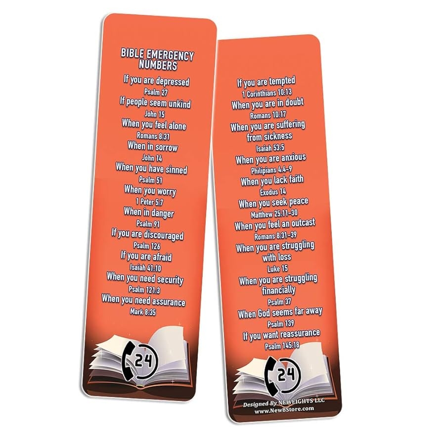 Amazon NewEights Bible Emergency Phone Numbers Christian Bookmarks 10 Pack Daily Motivational And Encouragement Card Collection Set Meaningful Gifts For Church Office Products