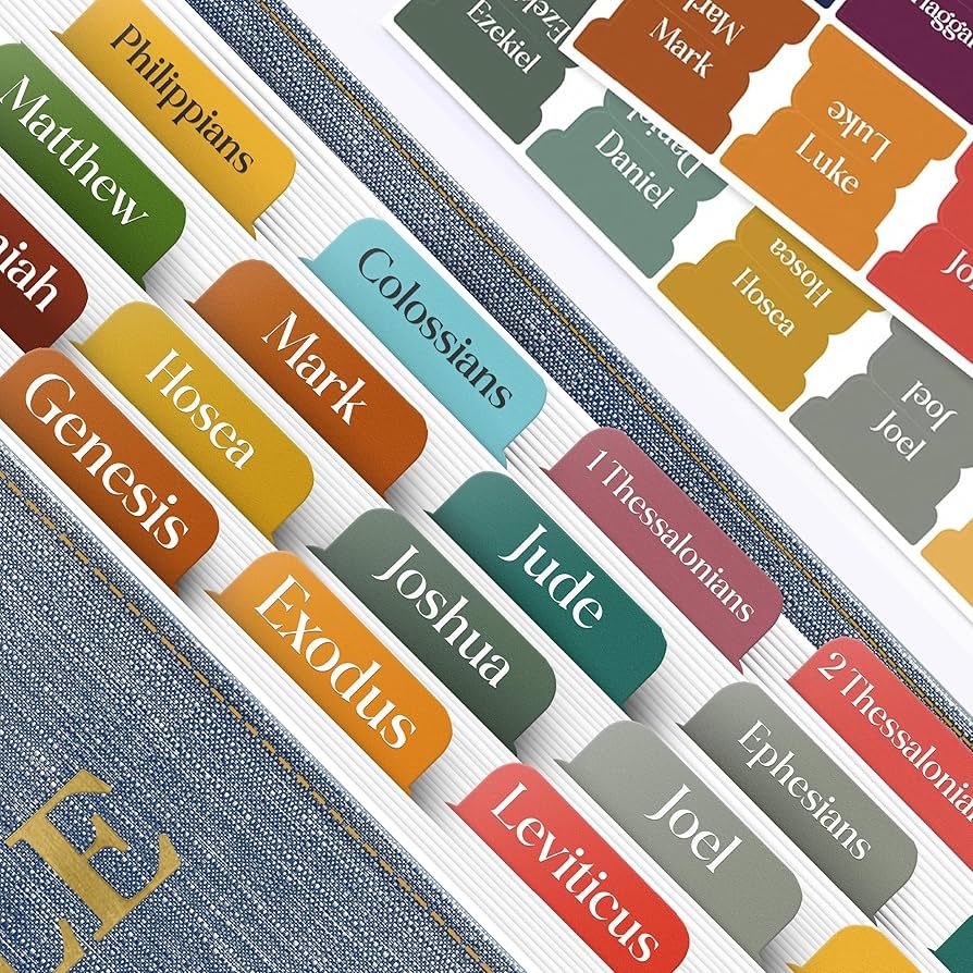 Amazon Only Zest Bible Tabs For Women Men Kids Boys 90 Large Print Bible Index Tabs For Study Bible Laminated Easy to Read Label Christian Gift For Church Boho Office Products