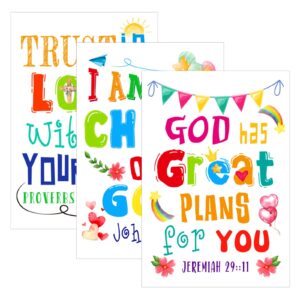 Amazon PETCEE Bible Verse Posters 3PCS Christian Posters For Kids 11 2 x16 5 Religious Scripture Wall Poster For Classroom Decoration Positive Inspirational Quotes For Church Nursery Sunday School Home Office Products
