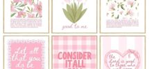 Amazon Pink Bible Verse Wall Art Set Of 6 Religious Preppy Wall Decor Christian Floral Room Decor For Girls Scripture Cute Posters For Bedroom Christian Paintings Jesus Canvas Print 8x10 Inch Unframed