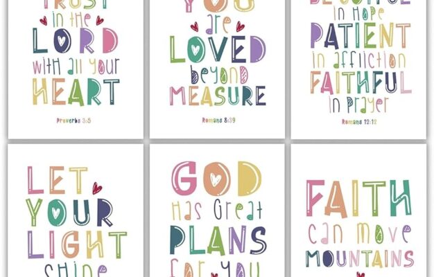 Amazon Positive Inspirational Quotes Poster Bible Verse Wall Art Print Christian Scripture Wall Art For Kids Boys Girls Bedroom Wall Decor Religious Gifts For Kids Psalms Proverbs God Wall Decor Posters