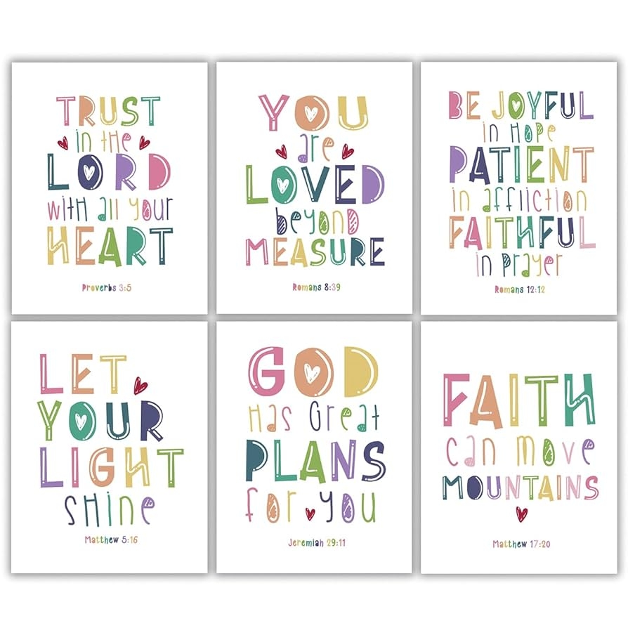 Amazon Positive Inspirational Quotes Poster Bible Verse Wall Art Print Christian Scripture Wall Art For Kids Boys Girls Bedroom Wall Decor Religious Gifts For Kids Psalms Proverbs God Wall Decor Posters 