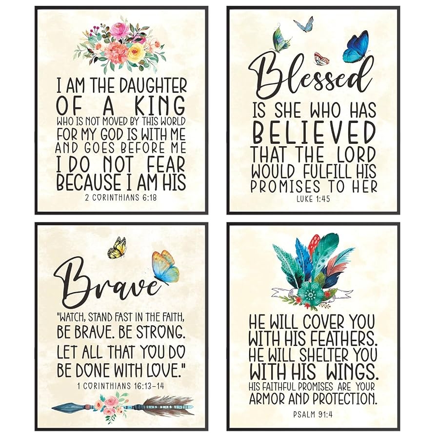 Amazon Positive Quotes Bible Verse Wall Art Print Scripture Wall Decor Religious Wall Decor Christian Wall Art For Women Bedroom Christian Poster Spiritual Gifts For Daughter Women Set Of 4 8x10 In Posters