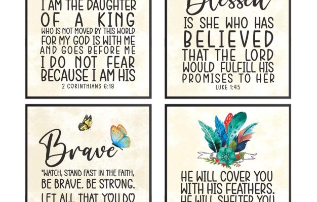 Amazon Positive Quotes Bible Verse Wall Art Print Scripture Wall Decor Religious Wall Decor Christian Wall Art For Women Bedroom Christian Poster Spiritual Gifts For Daughter Women Set Of 4 8x10 In Posters