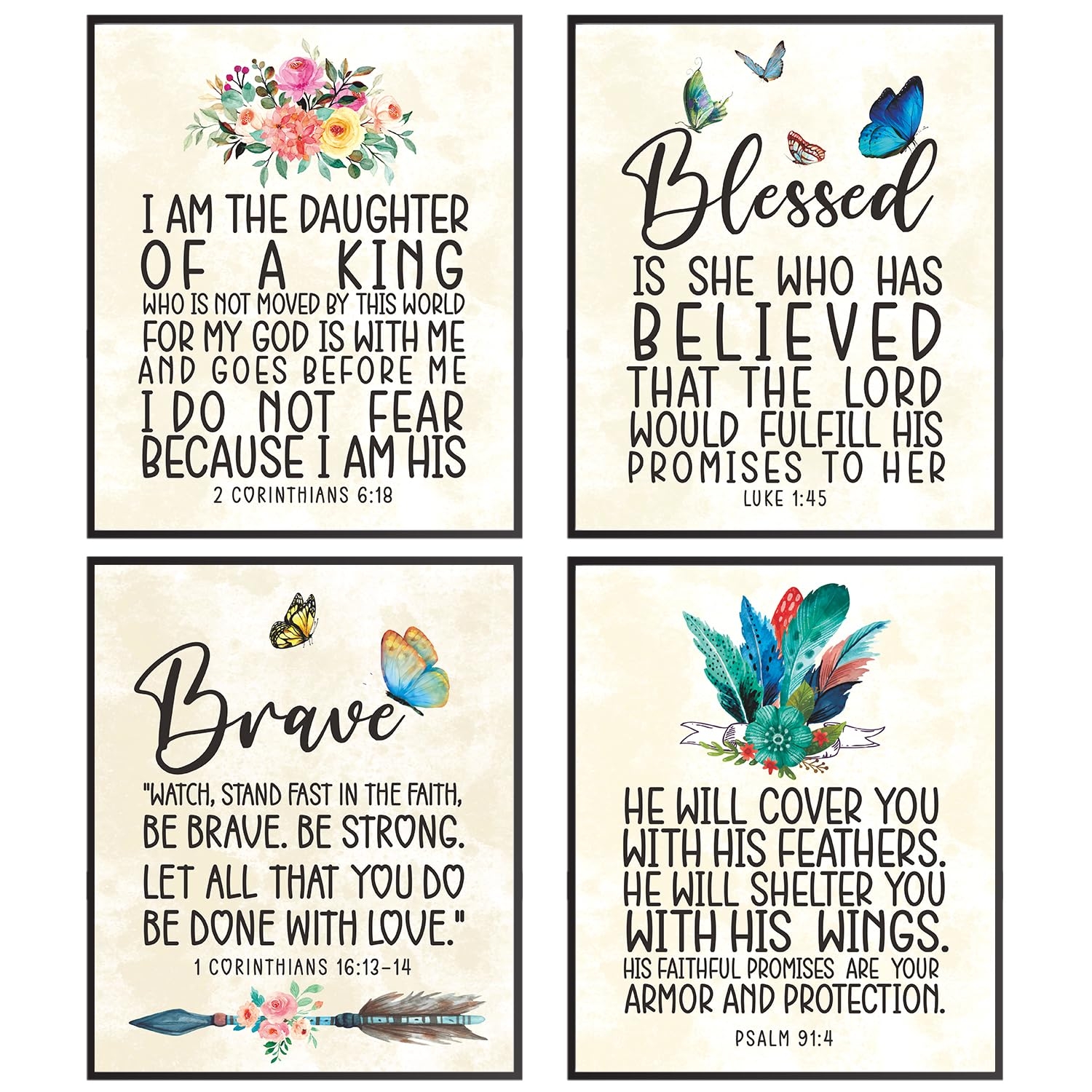 Amazon Positive Quotes Bible Verse Wall Art Print Scripture Wall Decor Religious Wall Decor Christian Wall Art For Women Bedroom Christian Poster Spiritual Gifts For Daughter Women Set Of 4 8x10 In Posters
