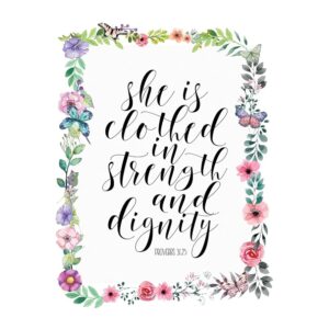 Amazon Proverbs 31 Woman Bible Verse Wall Art Our Scripture Wall Art Print Is The Ultimate Encouraging Christian Wall Decor Print For Home D corations Perfect Gift For That Special Lady Unframed 8x10 Home Kitchen