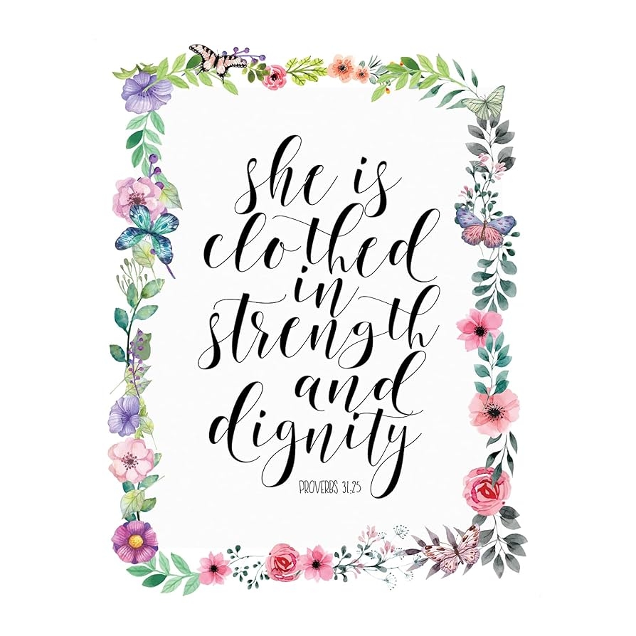 Amazon Proverbs 31 Woman Bible Verse Wall Art Our Scripture Wall Art Print Is The Ultimate Encouraging Christian Wall Decor Print For Home D corations Perfect Gift For That Special Lady Unframed 8x10 Home Kitchen