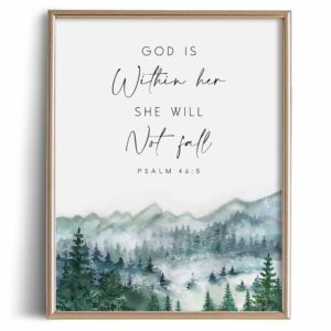 Amazon Psalm 46 5 Religious Quotes Wall Art Inspirational Bible Verses Decor Modern Christian Spiritual Poster Print Holy Scripture Jesus Christ Catholic Gift For Her God Prayer Faith Positive Home Kitchen