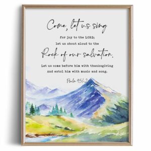 Amazon Psalm 95 1 2 Religious Quotes Wall Art Inspirational