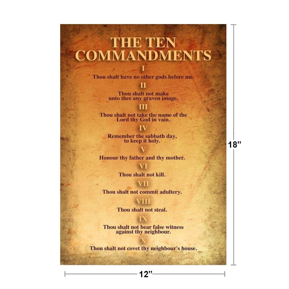 Amazon The Ten Commandments Religion Religious Bible 10 Commandments Old Testament Rules Scripture Verse Decalogue Cool Wall Art Print Poster 12x18 Posters Prints