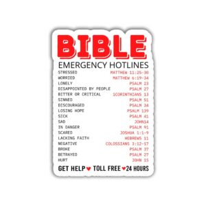 Amazon ULTRAVUTT Bible Emergency Hotlines Stickers Funny Bible Verse Bible Verse Emergency Numbers Religious Gifts For Women And Men Laptop Computer Water Bottle Accessory Bumper Helmet Electronics