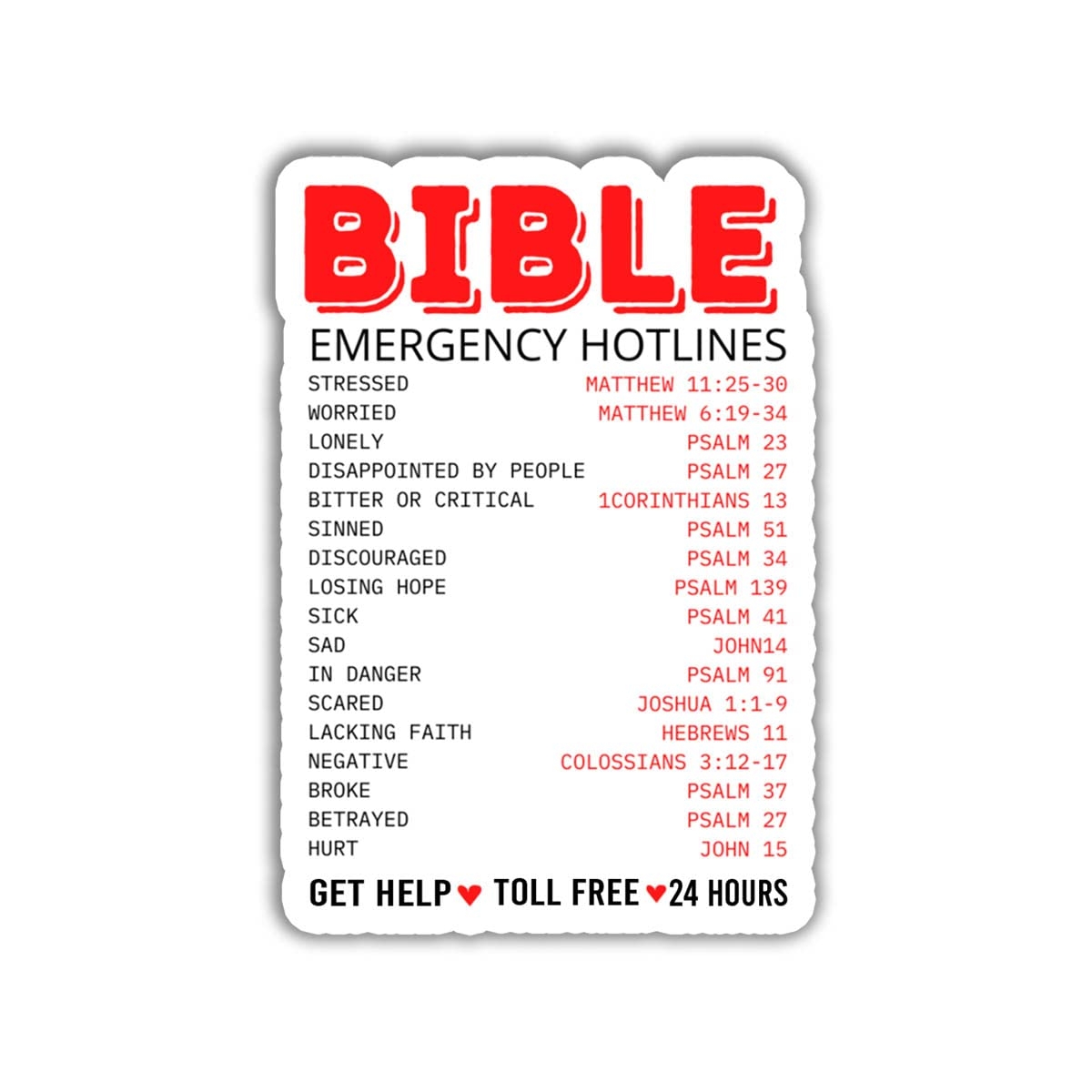 Amazon ULTRAVUTT Bible Emergency Hotlines Stickers Funny Bible Verse Bible Verse Emergency Numbers Religious Gifts For Women And Men Laptop Computer Water Bottle Accessory Bumper Helmet Electronics