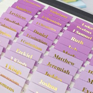 Amazon VANRA Bible Tabs For Women Bible Journaling Supplies Large Print 96 Tabs In Total For Old And New Testament Studying With Blank Laminated Bible Tabs Gold Lettering Office Products