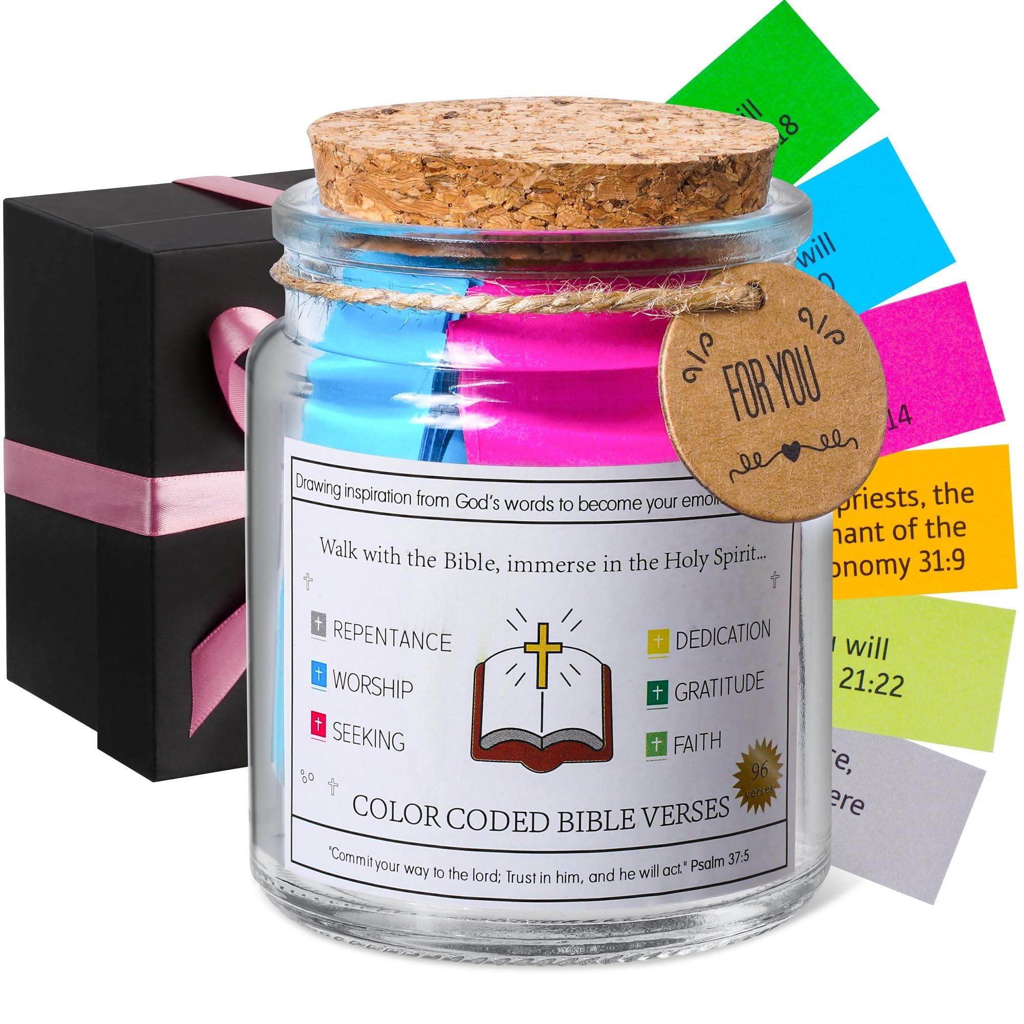 Amazon WMWXNNT Bible Verse Jar Christian Gifts For Women Men Birthday Gifts For Women Graduation Gift For Her Inspirational Scripture Jar With 96 Bible Verse 48 inch Ribbon Bow Home Kitchen