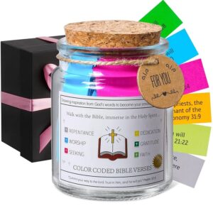 Amazon WMWXNNT Bible Verse Jar Christian Gifts For Women Men Birthday Gifts For Women Graduation Gift For Her Inspirational Scripture Jar With 96 Bible Verse 48 inch Ribbon Bow Home Kitchen