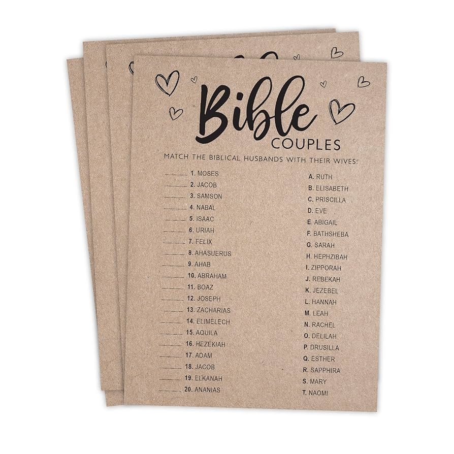 Bible Couple Games Printable